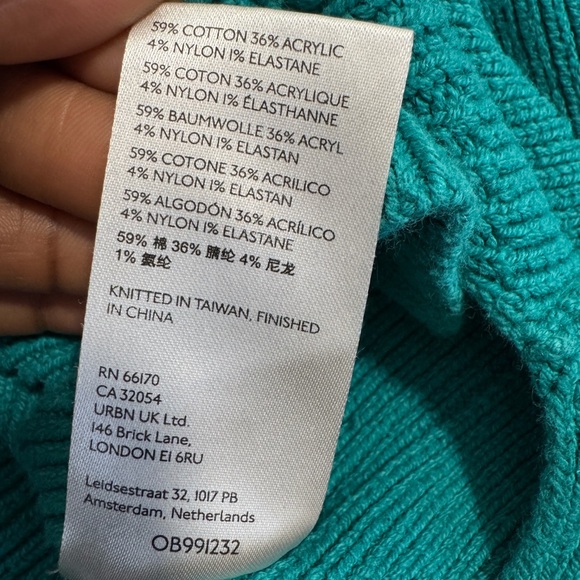 Free People Teal Knit Crewneck Sweater - Picture 13 of 14